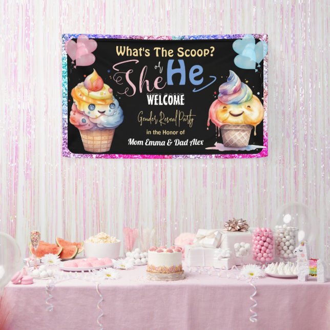 Banderoles Fête de la crème glacée Genre de Révélation Bienve (Fête)