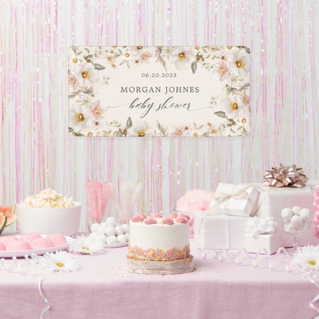 Banderoles Fête de mariage floral tendre de printemps (Fête)