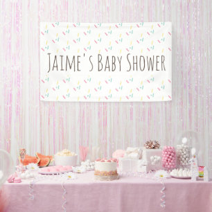 Banderoles Fête de Naissance Bébé Paillettes de Donut Mignonn