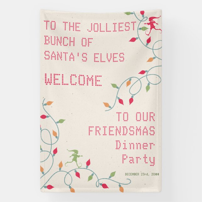 Banderoles Fête de vacances de Noël pour les amis Jolmost Bun (Verticale)