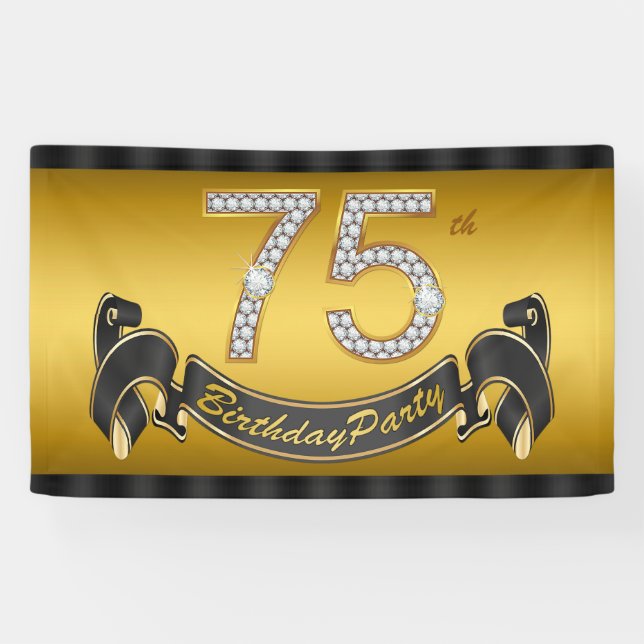 Banderoles Fête des 75 ans de Gold (Horizontal)