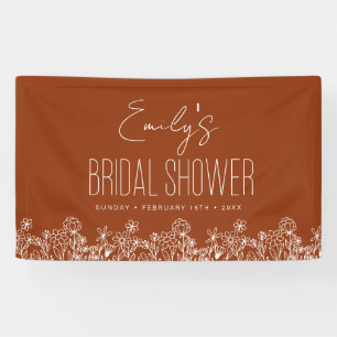 Banderoles Fête des mariées Boho Fleur sauvage orange brûlé