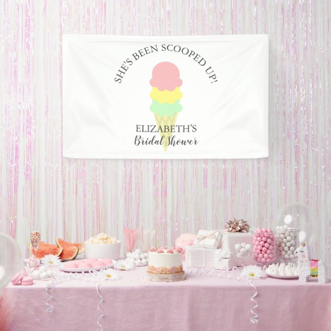 Banderoles Fête des mariées de crème glacée récupérée (Fête)