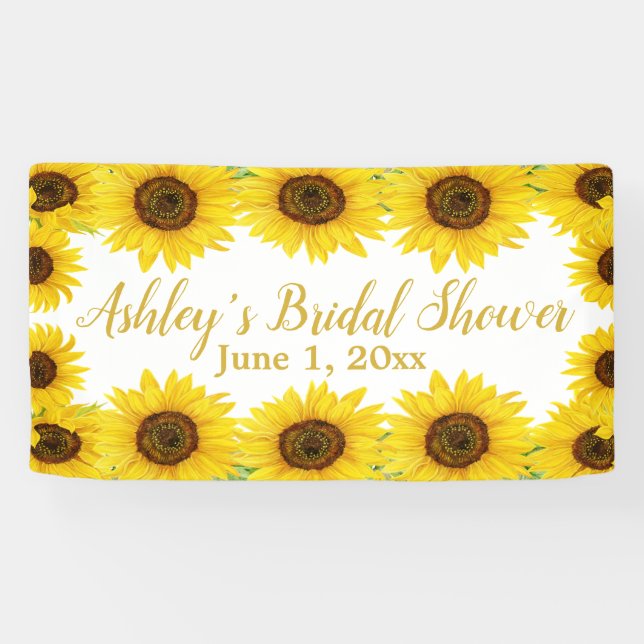 Banderoles Fête des mariées de tournesol fond Boho Floral Pro (Horizontal)