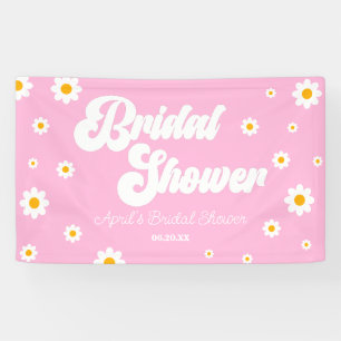 Banderoles Fête des mariées florale rose Retro