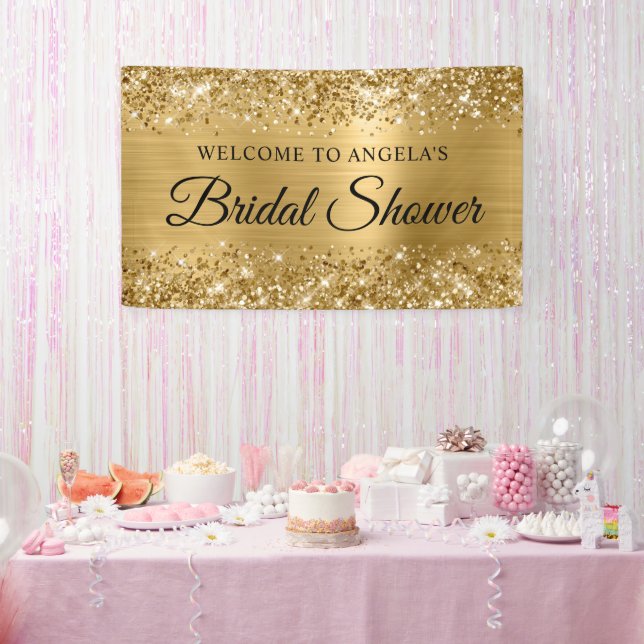 Banderoles Fête des mariées Glittery Gold Foil Bienvenue (Fête)