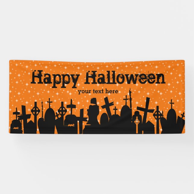 Banderoles Fête d'Halloween * choisir la couleur arrière - pl (Horizontal)