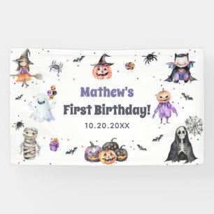 Banderoles Fête du 1er anniversaire de Halloween Ghost
