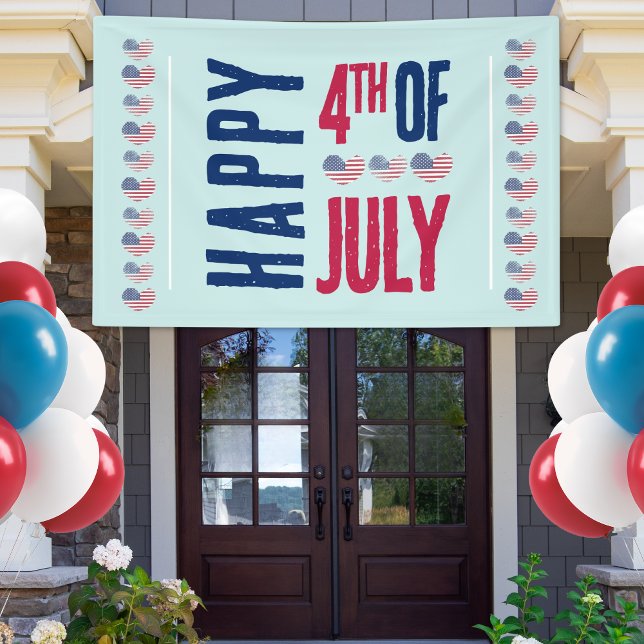Banderoles Fête du 4 juillet patriotique (4th Of July Patriotic USA American Flag Banner)