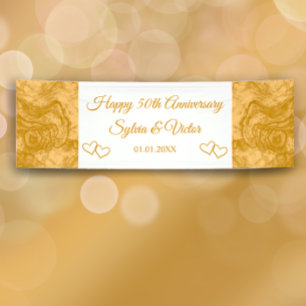 Banderoles Fête du 50e anniversaire de l'élégante Simple Gold