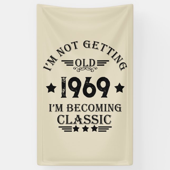 Banderoles Fête du 50e anniversaire vintage (Vertical)