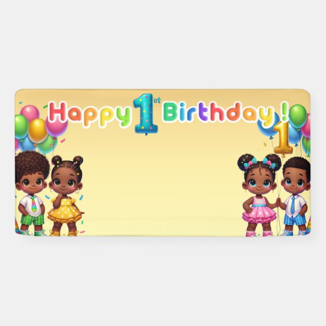 Banderoles Fête du premier anniversaire des Petites Étoiles (Horizontal)