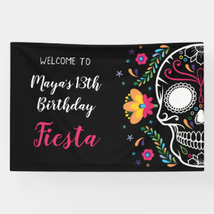 Banderoles Fête Florale du crâne mexicain
