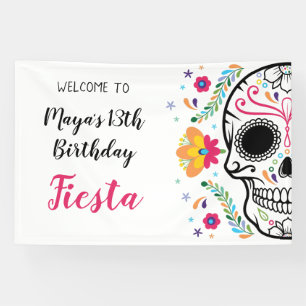 Banderoles Fête Florale du crâne mexicain