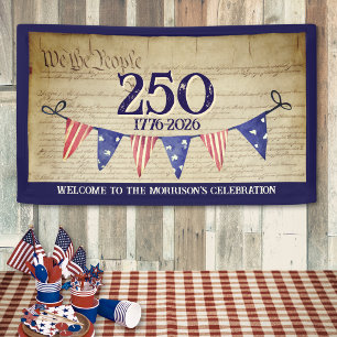Banderoles Fête patriotique vintage USA du 250e 4 juillet