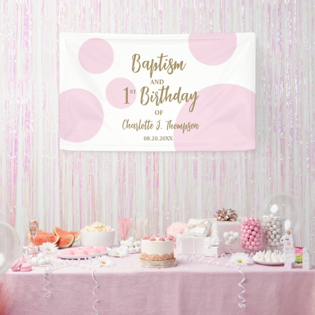 Banderoles Fête personnalisée de 1er anniversaire et baptême  (Fête)