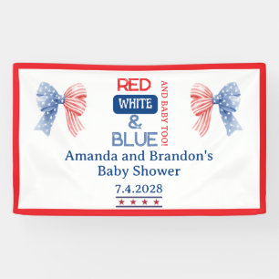 Banderoles Fête Prénatale Bébé 14 Juillet Rouge Blanc et Bleu