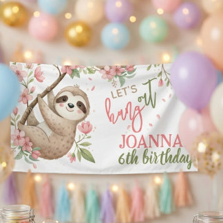 Banderoles Fêtons l'anniversaire des enfants paresseux