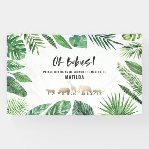 Banderoles Feuillage tropical + animaux d'or baby shower