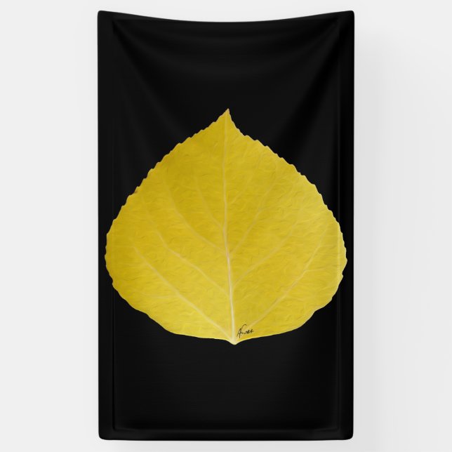 Banderoles Feuille d'Aspen jaune #5 (Vertical)