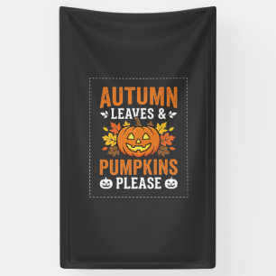 Banderoles Feuilles d'automne Citrouille Halloween Design