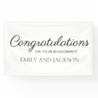 Fiançailles de script noir blanc élégant