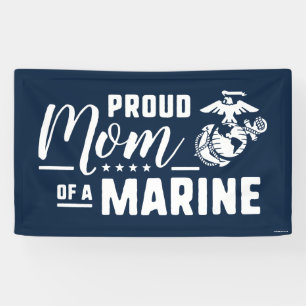 Banderoles Fier maman d'une Marine - Blanc