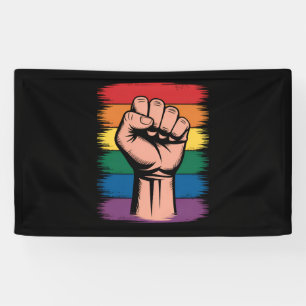 Banderoles Fierté du poing levé Arc-en-ciel LGBTQ Soutien Dro