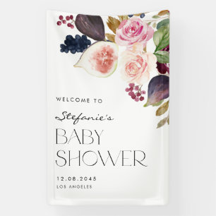 Banderoles Figes d'aquarelle et Baby shower floral de Berry