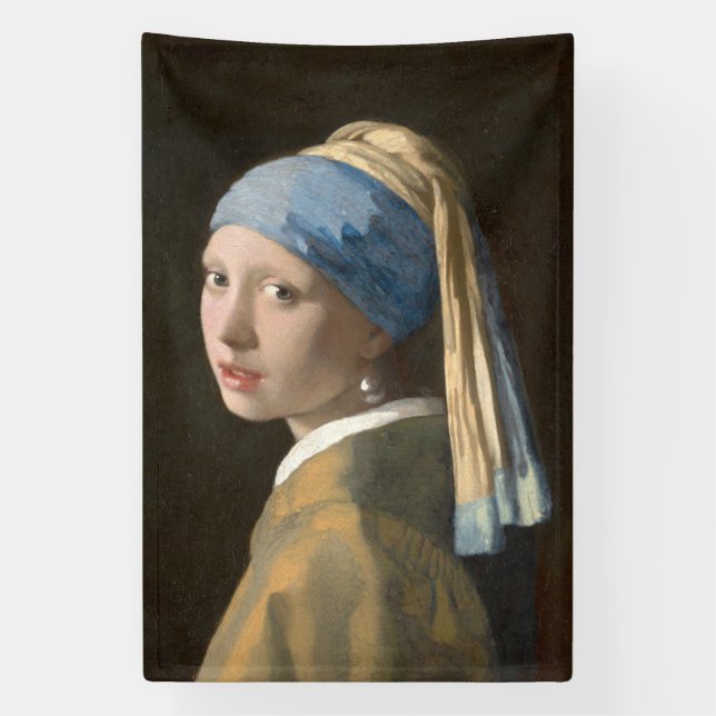 Banderoles Fille avec une perle d'oreille-Johannes Vermeer Ar (Verticale)