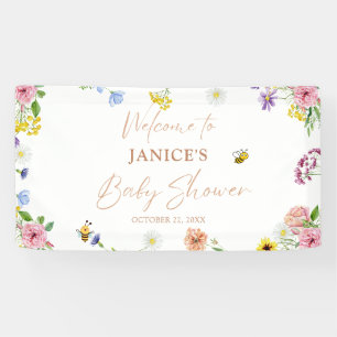 Banderoles Fille Baby shower doux comme peut être Floral fond