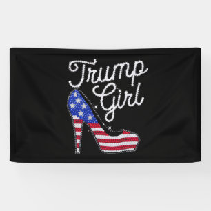 Banderoles Fille Trump Talon Haut Drapeau Américain Bling Pat