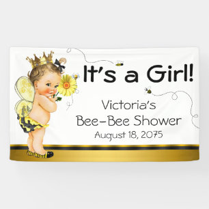 Banderoles Filles Baby showers d'abeilles