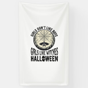 Banderoles Filles comme sorcières Halloween Design Vector Vin