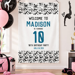 Banderoles Filles Gymnastique Moderne Noire Enfants 10e Anniv