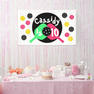 Banderoles Filles pickleball rose et vert