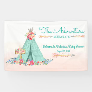 Banderoles Filles T-shirt bohème tribal Teepee Baby Shower