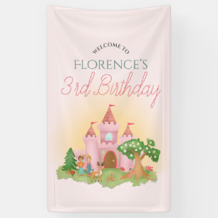 Banderoles Filles Whimsical rose Princesse Accueil d'annivers