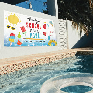 Banderoles Fin de l'école Amusants Enfants Summer Pool Party