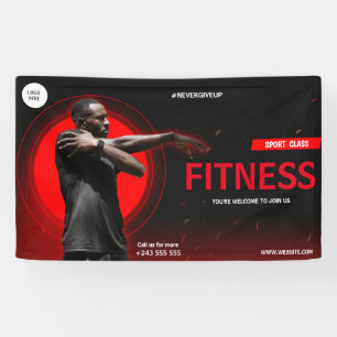 Banderoles fitness gym noir et jaune exercice
