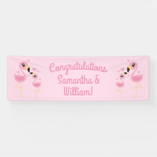 Banderoles Flamant rose Baby shower de la petite tropicale