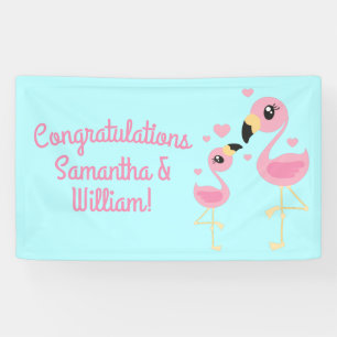 Banderoles Flamant rose Baby shower mignon Tropical