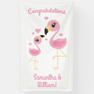Banderoles Flamant rose Baby shower mignon Tropical