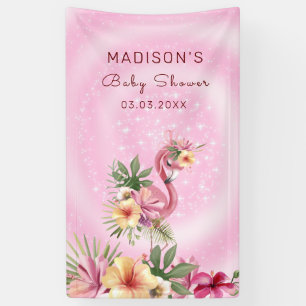 Banderoles Flamant rose en fleurs