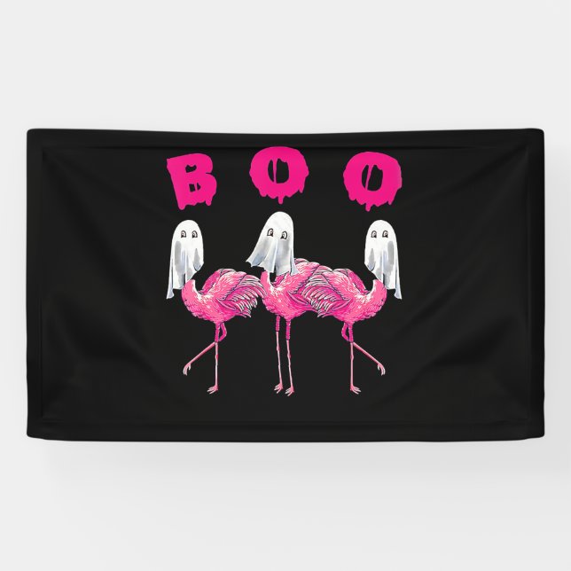 Banderoles Flamant rose | Flamant rose Boo Halloween Flamant  (Horizontal)