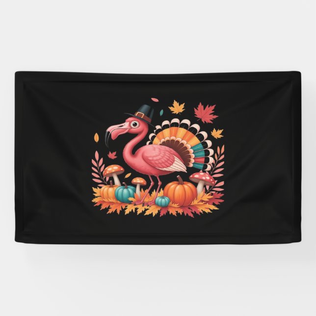 Banderoles Flamant rose Turquie mignonne Flamant rose Turquie (Horizontal)