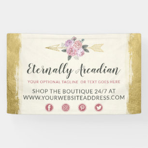 Banderoles Flèches Florales Bohèmes Glamour Or Chic Bohème