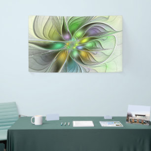 Banderoles Fleur de Fantaisie Abstraite Moderne Fractale Colo