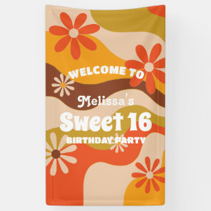 Banderoles Fleur hippie Super rétro Sweet 16 Anniversaire