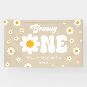 Banderoles Fleur Retro Daisy Super Un 1er anniversaire